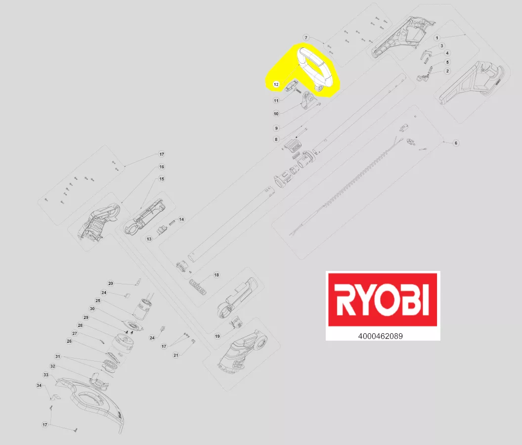 poignée supplémentaire coupe-bordure réf. 5131036322 Ryobi